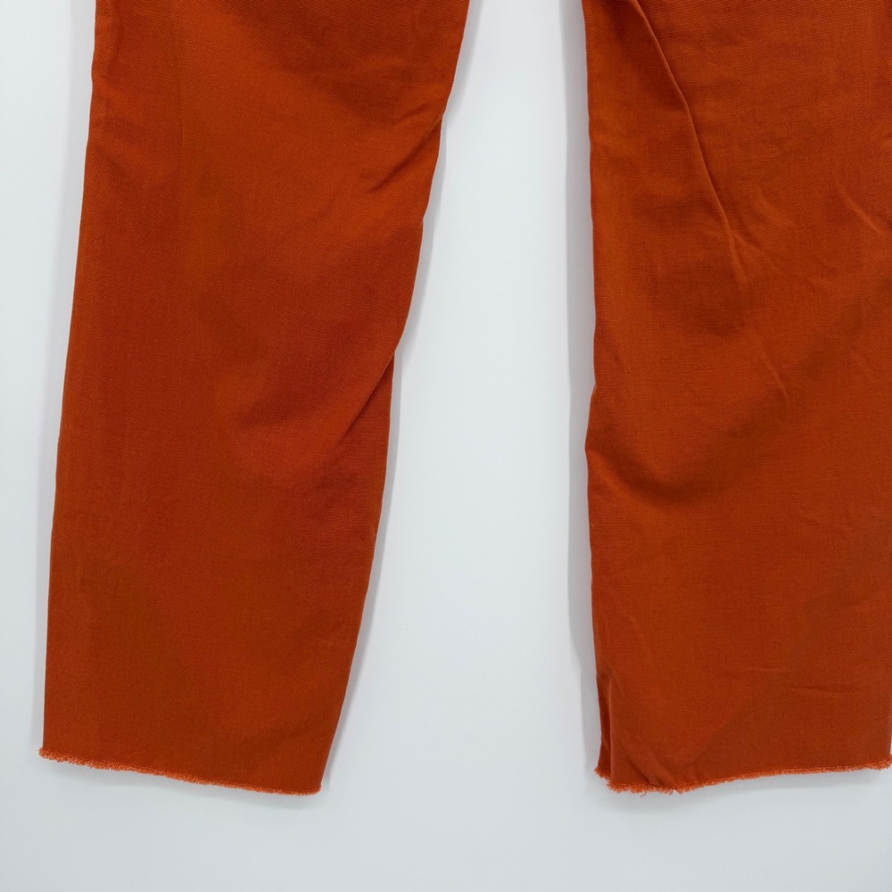 Pilcro and the Letterpress Orange Utility Straight Leg Raw Hem Pants Size 26 - Picture 9 of 10